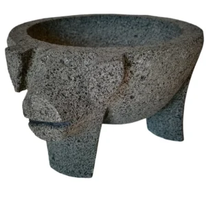 8 inch pig molcajete mexican volcanic stone mortar handmade 8 inches in diameter molcajete pig figure.